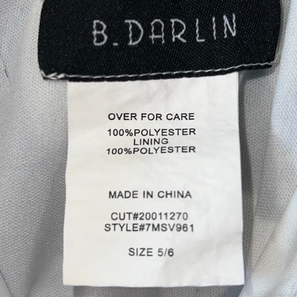 B. Darlin Dress Womens Juniors 5/6 Blue Smocked Mini Sundress Tiered Floral - Picture 5 of 5